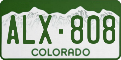 CO license plate ALX808