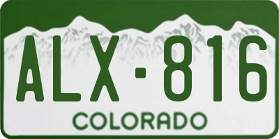 CO license plate ALX816