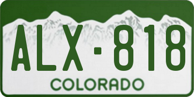 CO license plate ALX818