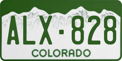 CO license plate ALX828