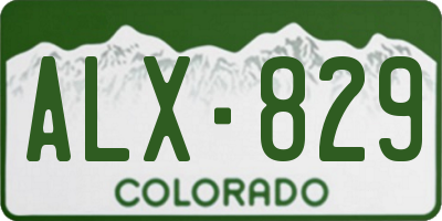 CO license plate ALX829