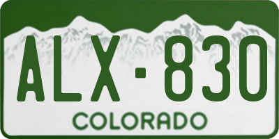 CO license plate ALX830