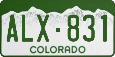 CO license plate ALX831