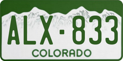 CO license plate ALX833