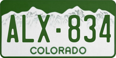 CO license plate ALX834