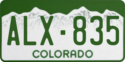 CO license plate ALX835