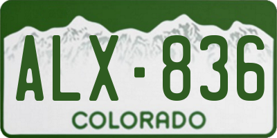 CO license plate ALX836