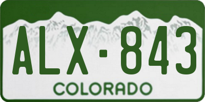 CO license plate ALX843