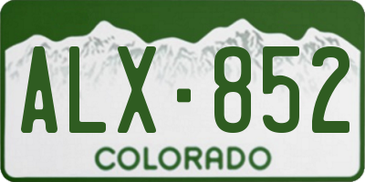 CO license plate ALX852