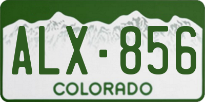 CO license plate ALX856