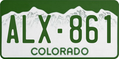 CO license plate ALX861