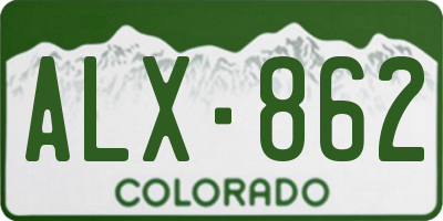 CO license plate ALX862