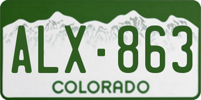 CO license plate ALX863