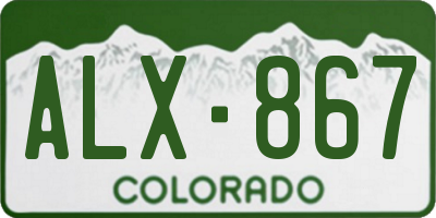 CO license plate ALX867