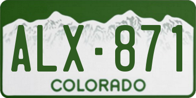 CO license plate ALX871
