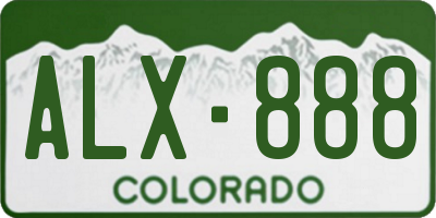 CO license plate ALX888