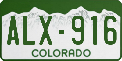 CO license plate ALX916