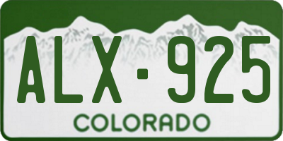 CO license plate ALX925