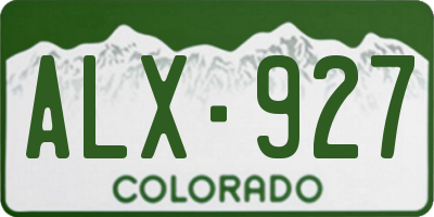 CO license plate ALX927