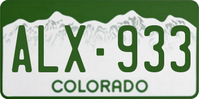 CO license plate ALX933