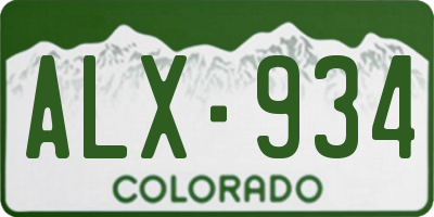 CO license plate ALX934