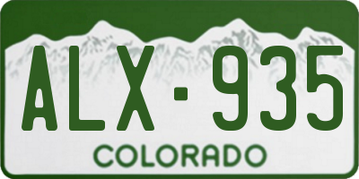 CO license plate ALX935