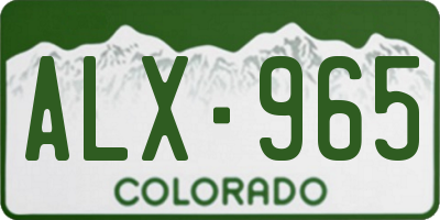 CO license plate ALX965