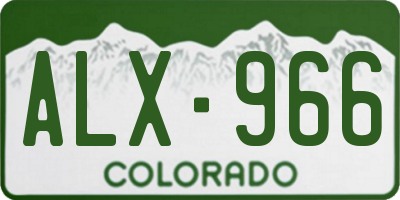 CO license plate ALX966