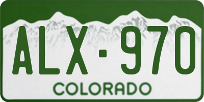 CO license plate ALX970