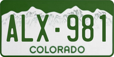 CO license plate ALX981