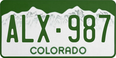 CO license plate ALX987