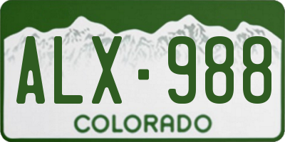 CO license plate ALX988