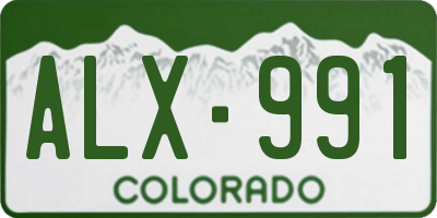 CO license plate ALX991