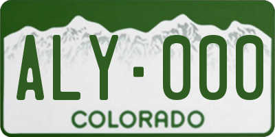 CO license plate ALY000
