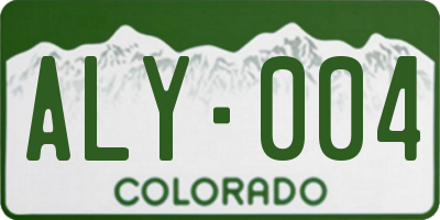 CO license plate ALY004