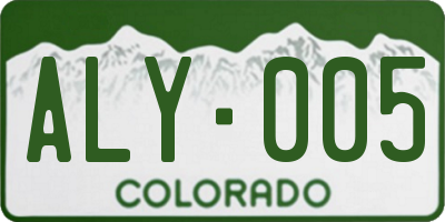 CO license plate ALY005