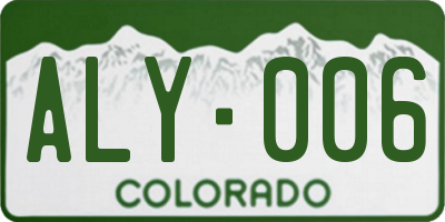 CO license plate ALY006