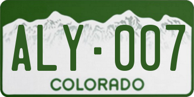 CO license plate ALY007