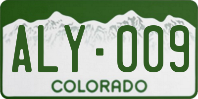CO license plate ALY009