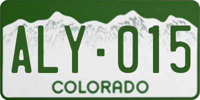 CO license plate ALY015