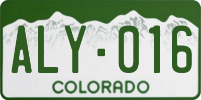 CO license plate ALY016