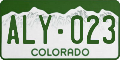 CO license plate ALY023