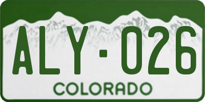 CO license plate ALY026