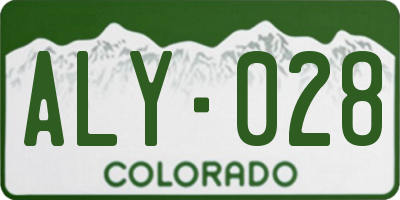 CO license plate ALY028
