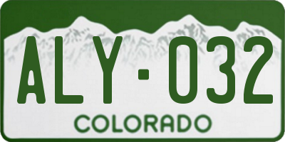 CO license plate ALY032