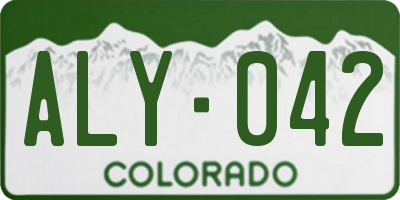 CO license plate ALY042