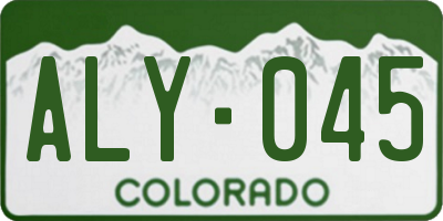 CO license plate ALY045