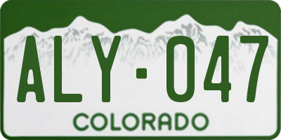 CO license plate ALY047