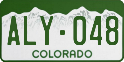 CO license plate ALY048