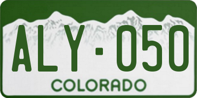 CO license plate ALY050